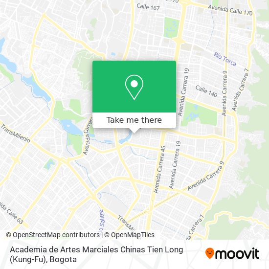 Mapa de Academia de Artes Marciales Chinas Tien Long (Kung-Fu)