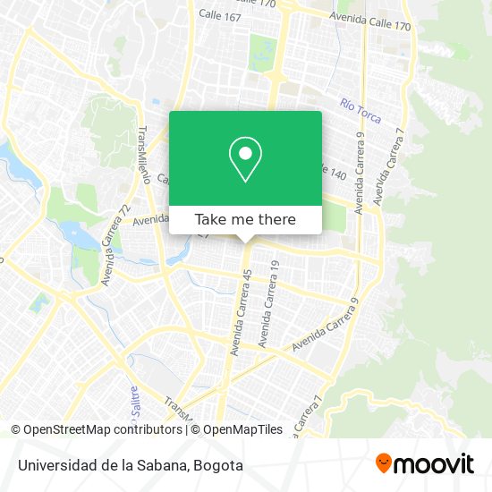 Universidad de la Sabana map