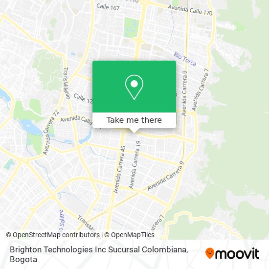 Brighton Technologies Inc Sucursal Colombiana map