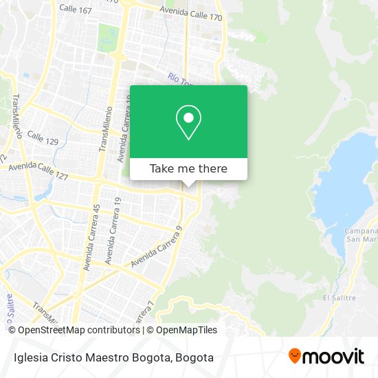 Iglesia Cristo Maestro Bogota map