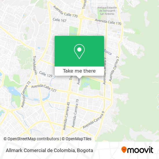 Mapa de Allmark Comercial de Colombia