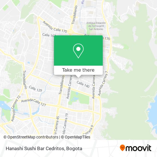 Mapa de Hanashi Sushi Bar Cedritos