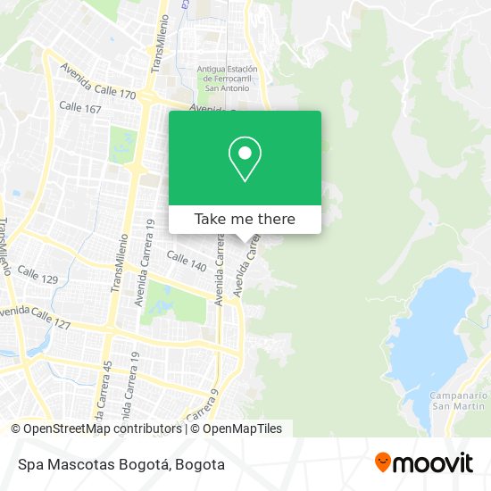 Spa Mascotas Bogotá map