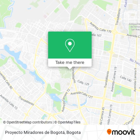 Proyecto Miradores de Bogotá map