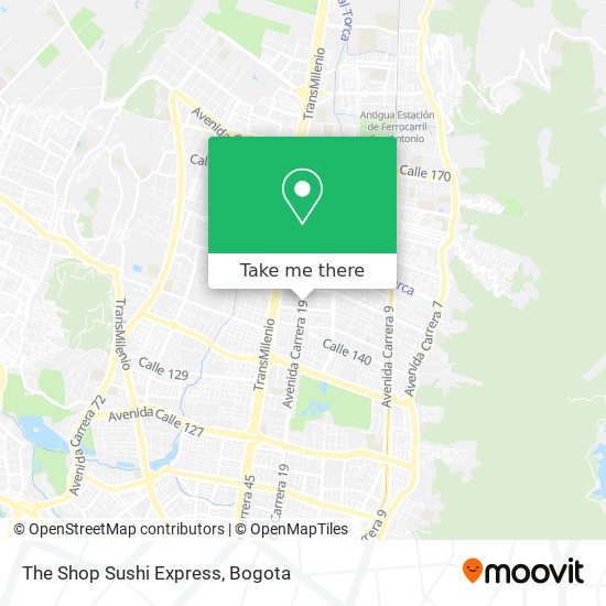 Mapa de The Shop Sushi Express