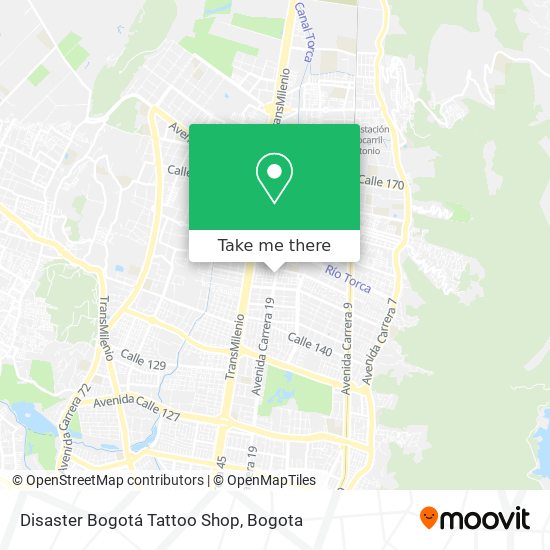 Disaster Bogotá Tattoo Shop map