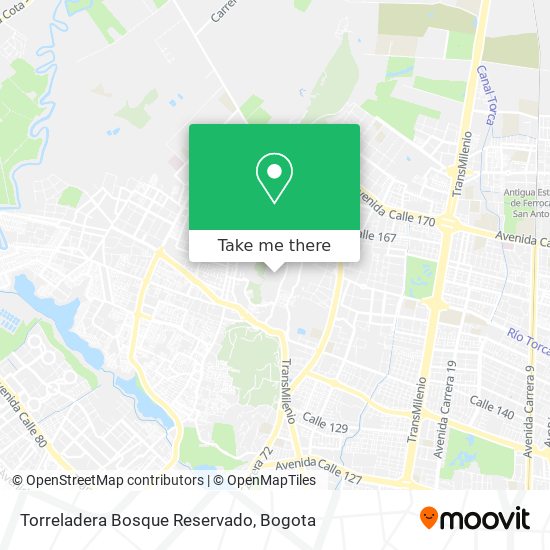 Torreladera Bosque Reservado map