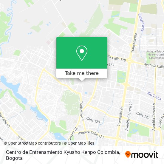 Mapa de Centro de Entrenamiento Kyusho Kenpo Colombia