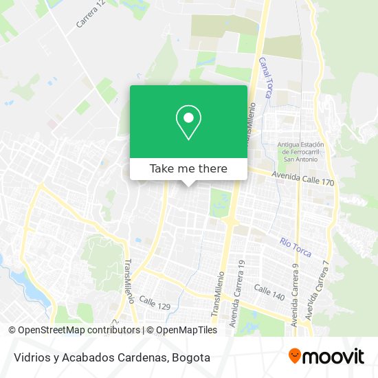 Vidrios y Acabados Cardenas map