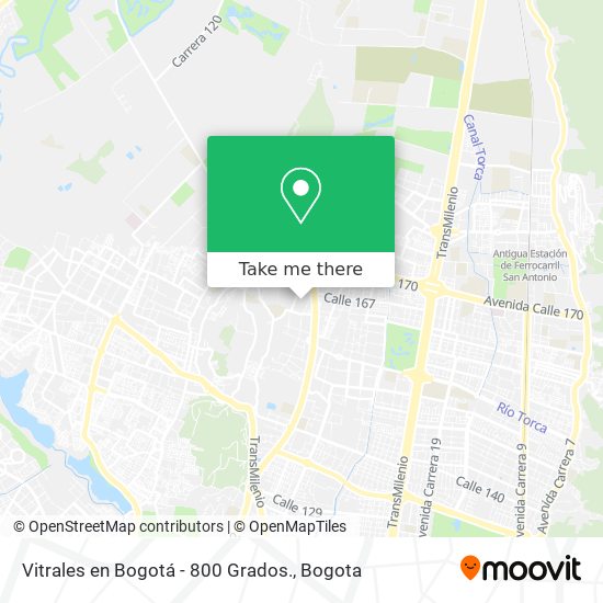 Mapa de Vitrales en Bogotá - 800 Grados.