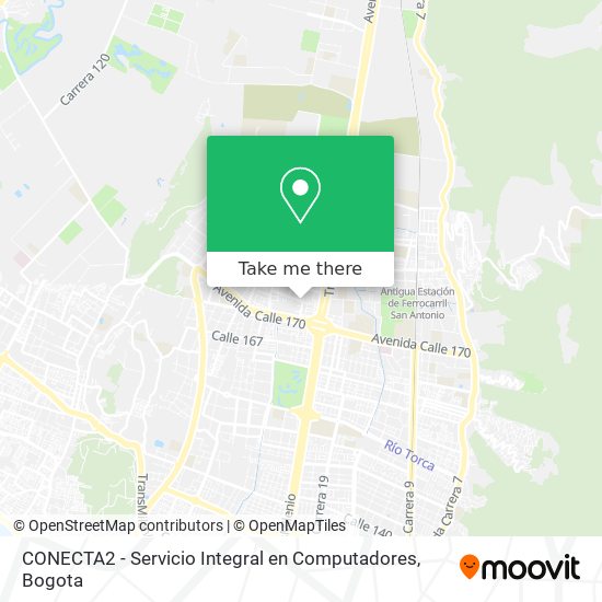 Mapa de CONECTA2 - Servicio Integral en Computadores