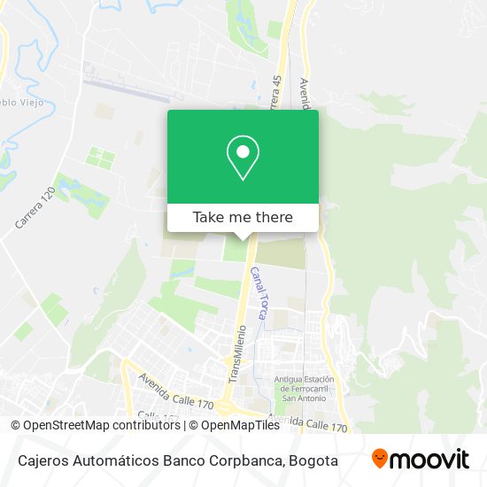 Cajeros Automáticos Banco Corpbanca map