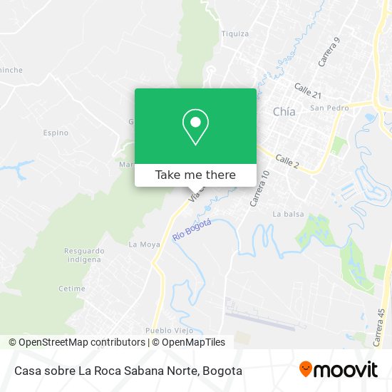 Casa sobre La Roca Sabana Norte map