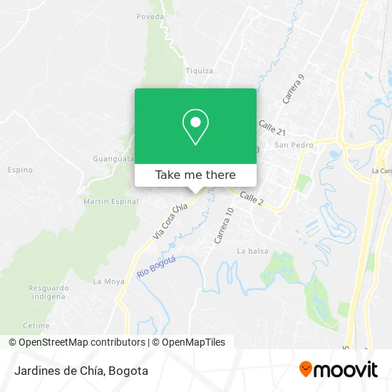 Jardines de Chía map