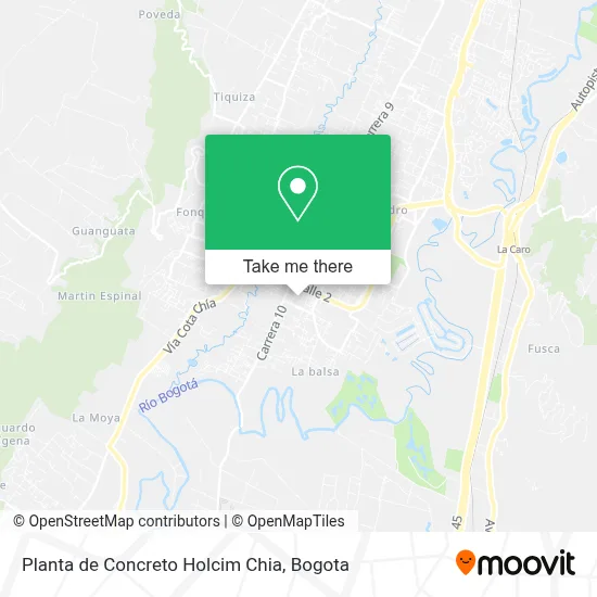Planta de Concreto Holcim Chia map