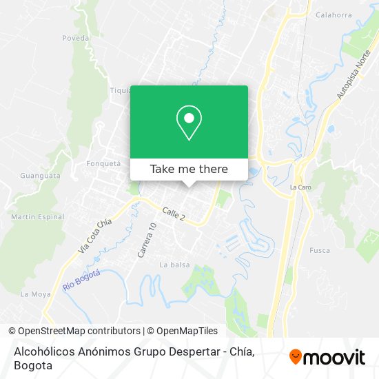 Alcohólicos Anónimos Grupo Despertar - Chía map
