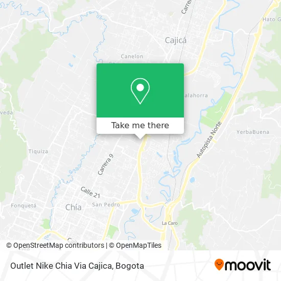 Outlet Nike Chia Via Cajica map