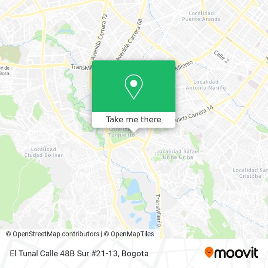 Mapa de El Tunal Calle 48B Sur #21-13