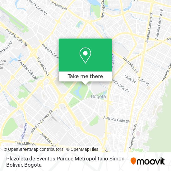 Mapa de Plazoleta de Eventos Parque Metropolitano Simon Bolivar