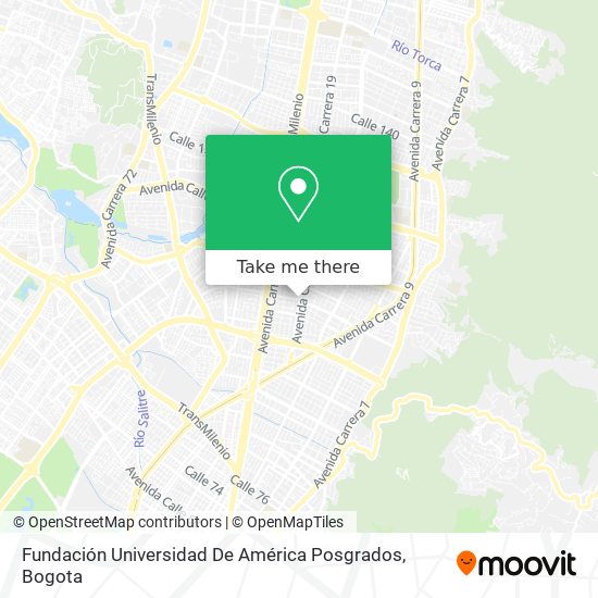 Fundación Universidad De América Posgrados map