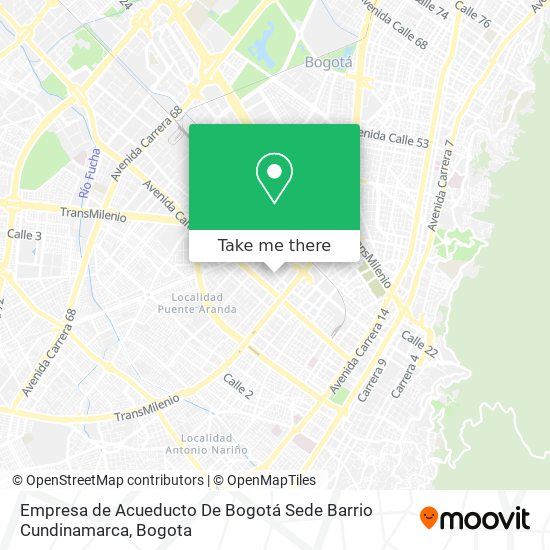 Empresa de Acueducto De Bogotá Sede Barrio Cundinamarca map