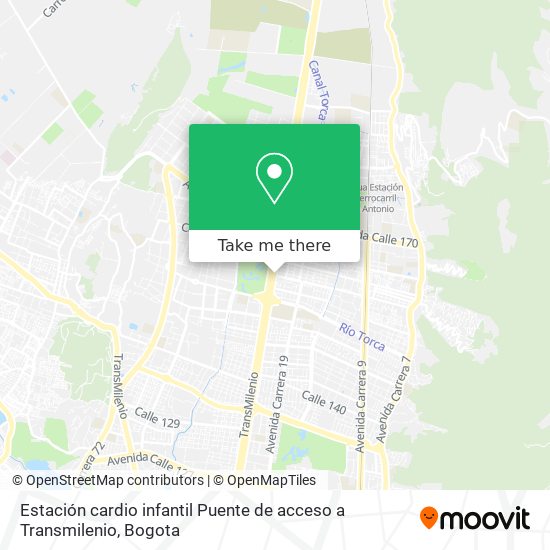 Mapa de Estación cardio infantil Puente de acceso a Transmilenio