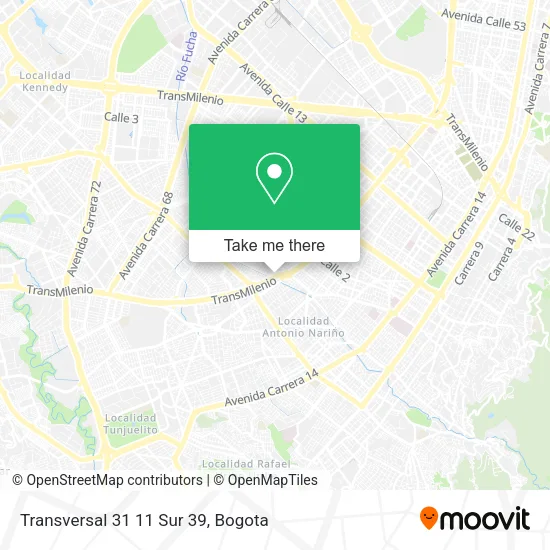 Mapa de Transversal 31 11 Sur 39