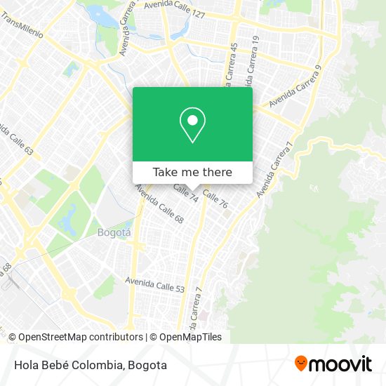 Hola Bebé Colombia map