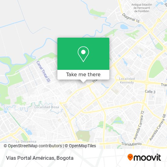 Mapa de Vías Portal Américas