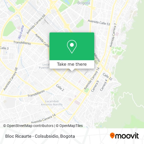 Bloc Ricaurte - Colsubsidio map