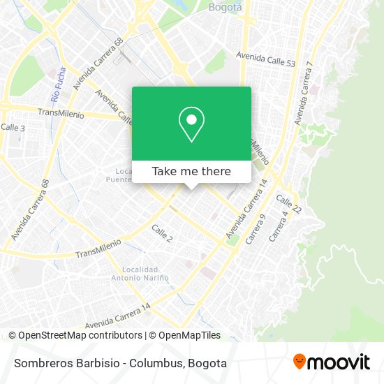 Sombreros Barbisio - Columbus map