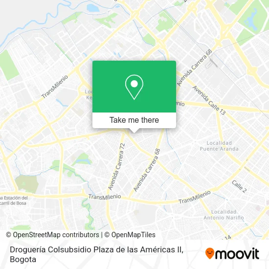 Droguería Colsubsidio Plaza de las Américas II map