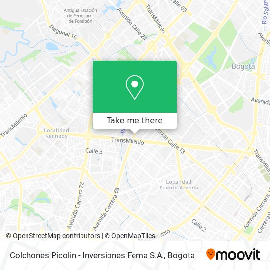 Mapa de Colchones Picolin - Inversiones Fema S.A.