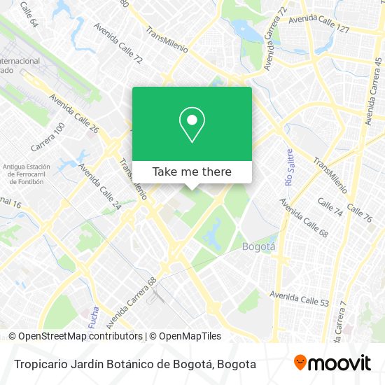 Mapa de Tropicario Jardín Botánico de Bogotá