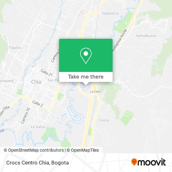 Mapa de Crocs Centro Chia