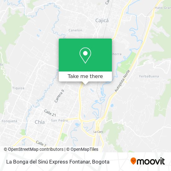 Mapa de La Bonga del Sinú Express Fontanar