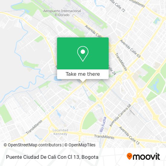 Mapa de Puente Ciudad De Cali Con Cl 13