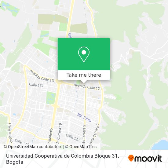 Universidad Cooperativa de Colombia Bloque 31 map