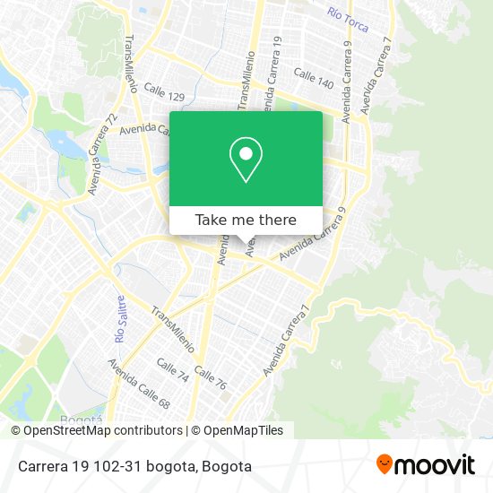 Carrera 19 102-31 bogota map