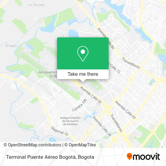 Mapa de Terminal Puente Aéreo Bogotá