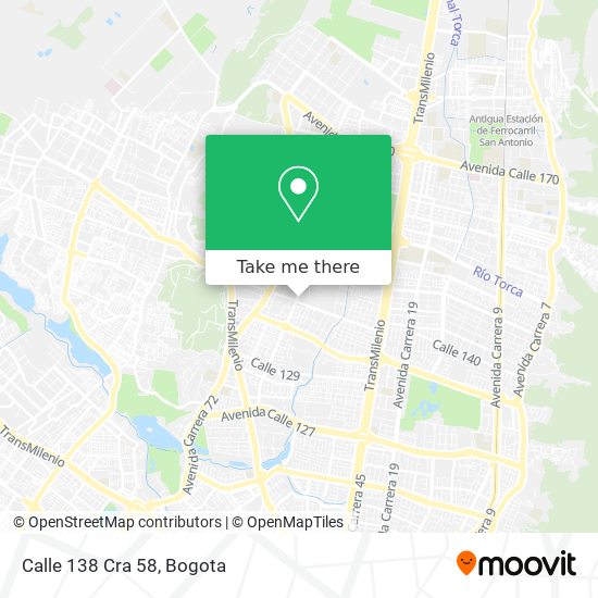 Mapa de Calle 138 Cra 58