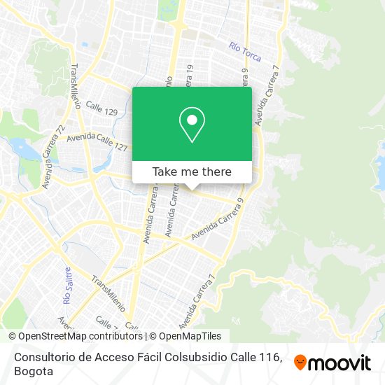 Mapa de Consultorio de Acceso Fácil Colsubsidio Calle 116