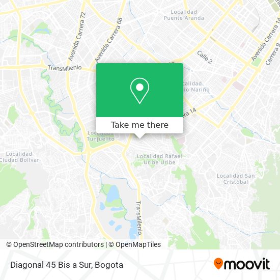 Mapa de Diagonal 45 Bis a Sur