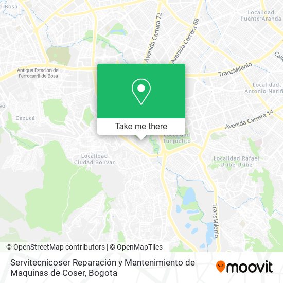 Mapa de Servitecnicoser Reparación y Mantenimiento de Maquinas de Coser