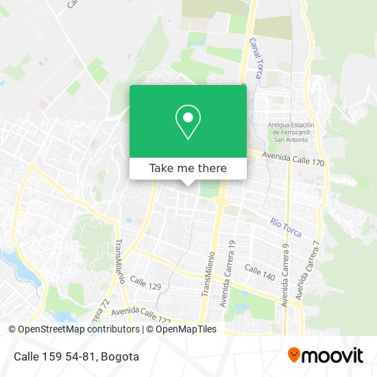 Mapa de Calle 159 54-81
