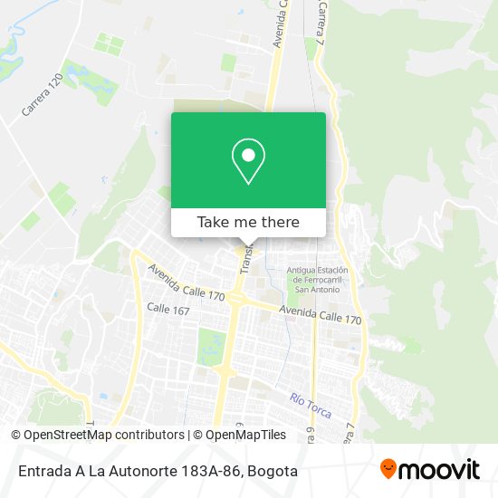 Entrada A La Autonorte 183A-86 map