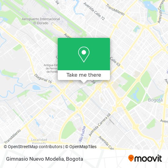 Gimnasio Nuevo Modelia map