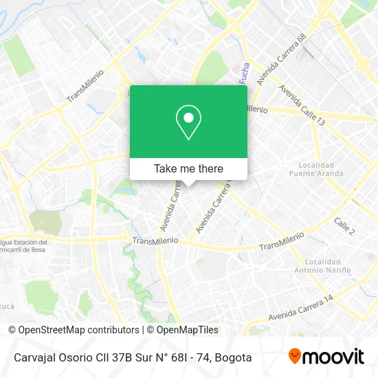 Mapa de Carvajal Osorio Cll 37B Sur N° 68I - 74