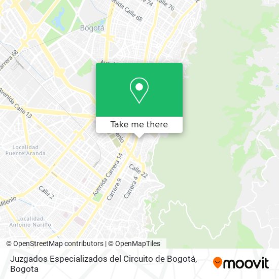 Juzgados Especializados del Circuito de Bogotá map