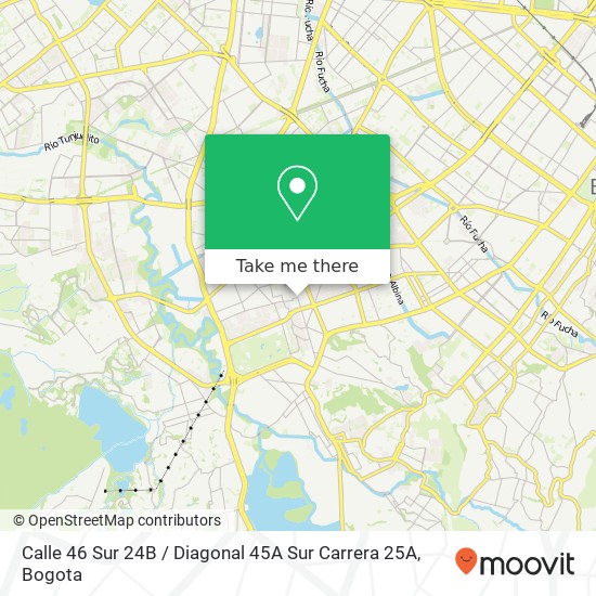 Calle 46 Sur 24B / Diagonal 45A Sur Carrera 25A map